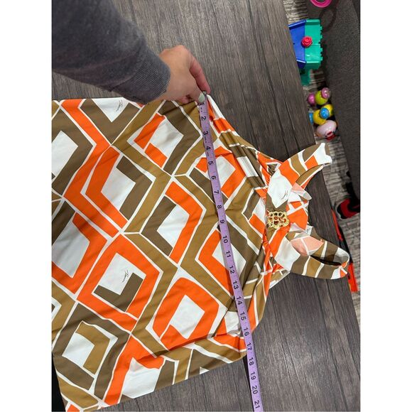 Trina Turk Geometric Halter Tunic Sleeve Cover Up Top Multicolor Size Small - Picture 9 of 9